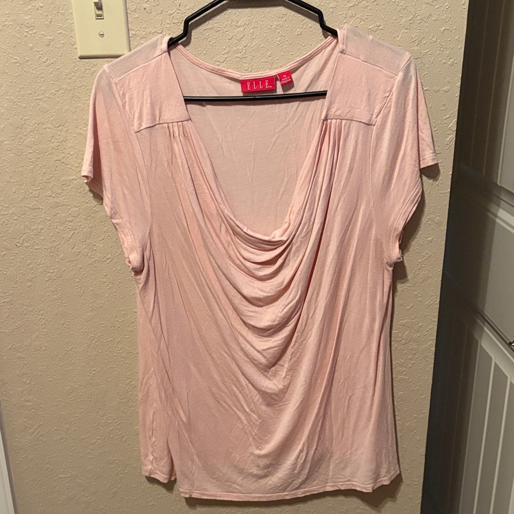 Elle Soft Pink Cowl Neck Blouse